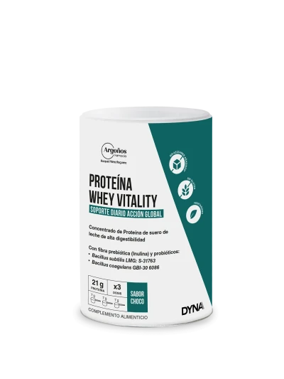 Proteína Whey Vitality Chocolate y vainilla con probióticos y fibra prebiótica