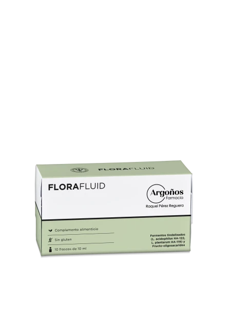 Florafluid frascos de probióticos y prebióticos para la salud digestiva