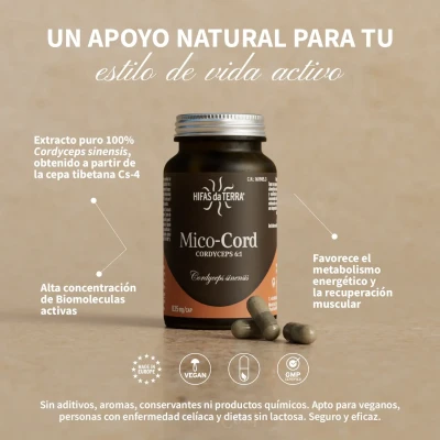 Mico-Cord Extracto Puro del Hongo Cordyceps en cápsulas