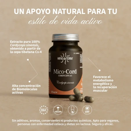 Mico-Cord Extracto Puro del Hongo Cordyceps en cápsulas