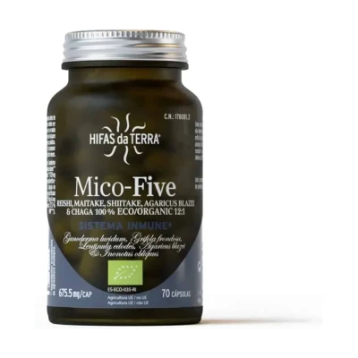 Mico-Five Extractos puros de Reishi, Shiitake, Maitake, Champiñón del sol y Chaga